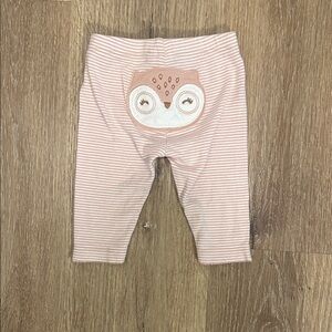 Striped Baby Pants with Owl Design